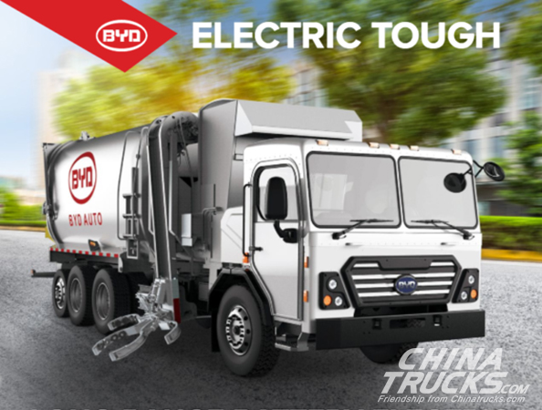 BYD Delivers 1st All-Electric Automated Side-Loader Garbage Truck To City Of Pal