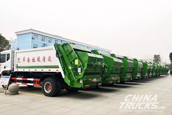 Dongfeng Light Trucks Delivered to Promote a Military Port Construction