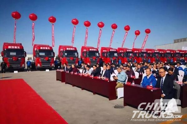 Shacman Delivers 100 Units NG Powered Trucks to Their Customer in Xinjiang