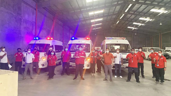 3 Units Foton Negative Pressure Ambulances Arrived in Philippines for Operation