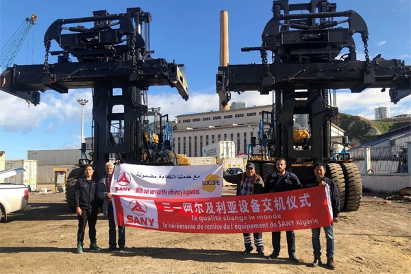 SANY Loaded Container Handlers Delivered to Oran Port in Algeria