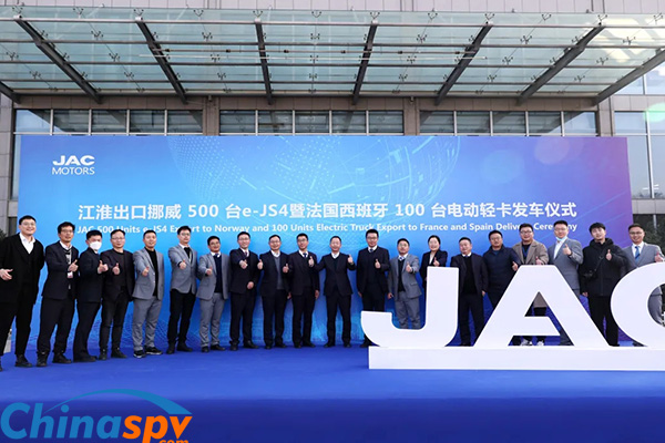 JAC exported 500 units e-JS4 and 100 units electric light trucks to Europe