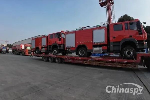 SAIC Hongyan All-drive Fire Trucks on Their Way to Ethiopia